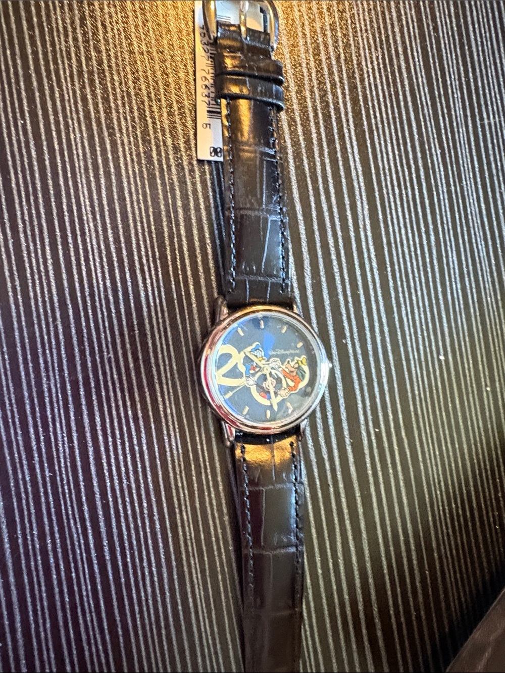 Disney- 2000 Limited Edition Black Leather Strap Skeleton Dial Watch